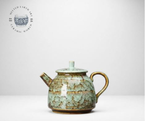 Handmade Crackle Glaze Teapot | 300ml Ceramic Kung Fu Tea Pot | Unique Tea Lover Gift