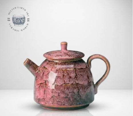Handmade Crackle Glaze Teapot | 300ml Ceramic Kung Fu Tea Pot | Unique Tea Lover Gift