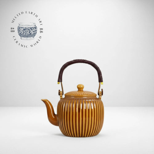 Ceramic Teapot With Infuser 800ml | Chinese Style Porcelain Tea Kettle – Handmade Look Teaware Gift